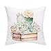 BLEUM CADE Throw Pillow Covers Cactus Succulent Pillow Covers Plants Potted Throw Pillow Cases Cushion Covers Zippered Pillowcase 18