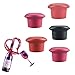 Silicone Wine Stopper, Silicone Reusable Wine Bottle Stopper/Beer Sealer Cover, Assorted Colors Silicone Wine Bottle Caps, Wine Accessories Gift Set of 5