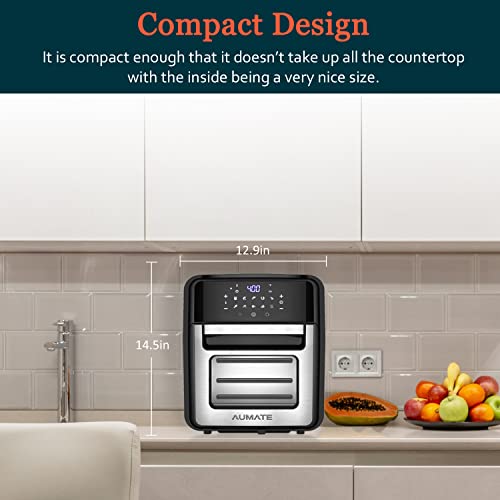 AUMATE Air Fryer Oven with Rotisserie Dehydrator 13QT, 10in1
