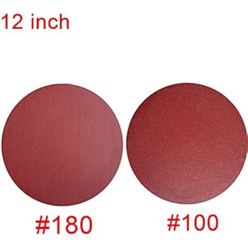 10 PCS 12-Inch NO-Hole PSA Aluminum Oxide Sanding Disc, Self Stick(5 Each of 100 180)