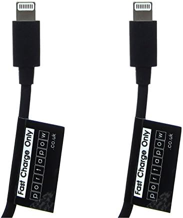 PortaPow 5ft Data Block 20AWG Lightning USB Cable - Twin Pack