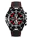 Fanmis GT Racing Sport Watch Military Pilot Aviator Army Style Black Silicone Red Men's Watches