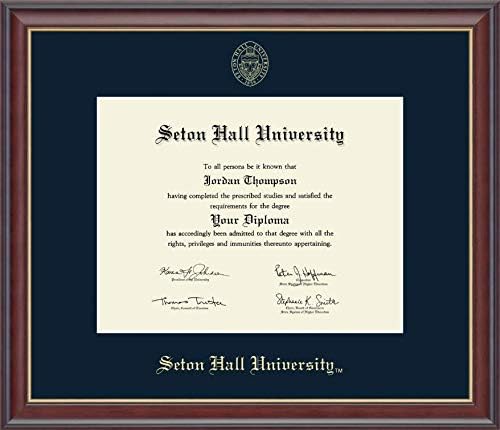Seton Hall University - Gold Embossed - Featuring Studio Moulding - Officially Licensed - Diploma Size 11" x 8.5"