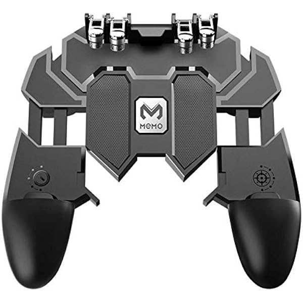 Amazon Com Ak66 Six Fingers Pubg Game Controller Gamepad Metal Trigger Shooting Free Fire Gamepad Joystick For Ios Android Mobile Phone