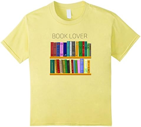 Kids Book Lover Bookshelves of Books T-shirt 10 Lemon