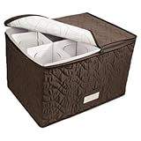 Richards Homewares Micro Fiber Stemware Chest - Brown, 11.5