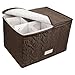 Richards Homewares Micro Fiber Stemware Chest - Brown, 11.5" x 15.5" x 10"
