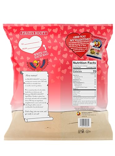 PIRATE’S BOOTY AGED WHITE CHEDDAR CHEESE PUFFS, GLUTEN-FREE, KIDS SNACKS, VALENTINE’S DAY SNACK, 0.5OZ (12CT)