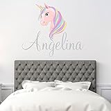 Custom Name Unicorn Nursery Wall Decal - Boys Personalized Name Unicorn Wall Sticker - Custom Name Sign - Custom Name Stencil Monogram - Girls Nursery Wall Decor