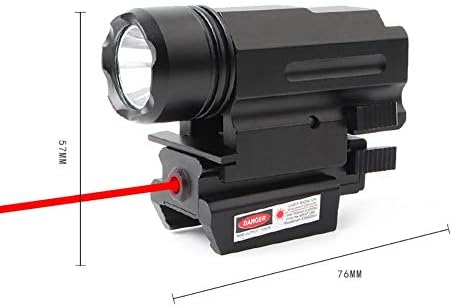 SimpleMfD Flashlight Red (Laser) Sight Light Scope Sight Combo Metal Battery Operated Hunting Accessory Tool for Pistol