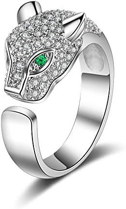 Cdet 1X Women Jewellery Silver Leopard Head Adjustable Open Ring Wedding Party Thumb Knuckle Ring