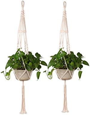 Plant Hanger,39 Inch Handmade Cotton Plant Hanger for Round Square Pots,Set of 2