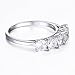Mozume Women's 5 Stone 4mm Cubic Zirconia Round Cut Engagement Ring CZ Wedding Band Anniversary 925 Sterling Silver