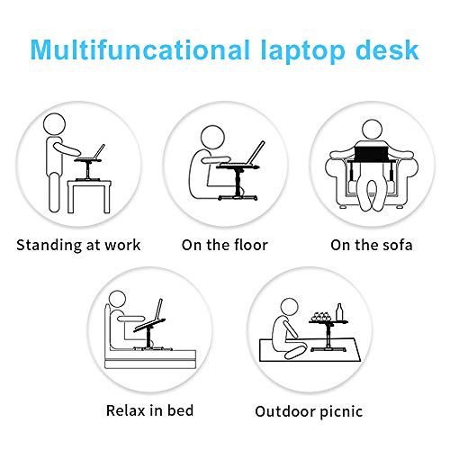 Laptop Table, JARBO Adjustable Laptop Desk, Laptop Stand for Bed, Bed Table, Bed Desk, Bed Tray, Foldable Table Portable Desk (Not for Left Handed People)