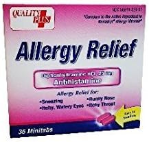 (4 pack) Allergy Relief 36 Minitabs Generic Diphenhydramine Hcl, 25 Mg (Compare to Benadryl) 4 pack