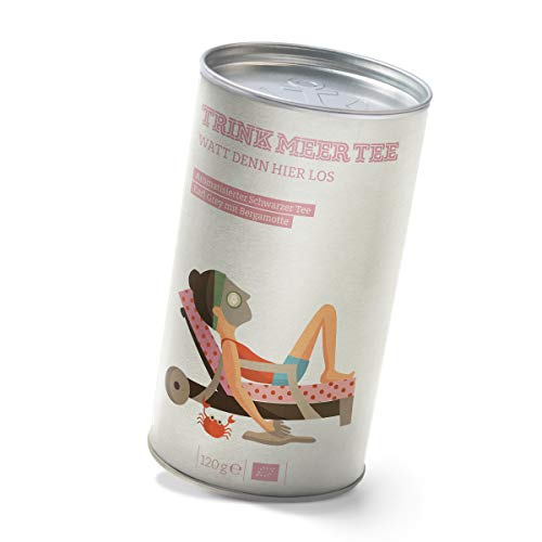 Trink Meer Tee WATT DENN HIER LOS - Bio aromatisierter schwarzer Tee | Earl Grey | Bergamotte Geschmack | Schwarztee…
