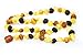 The Art of Cure Original Baltic Amber Necklace- Polished Handmade (Raw MultiColored) for boy or girl - 12-12.5 Inches size