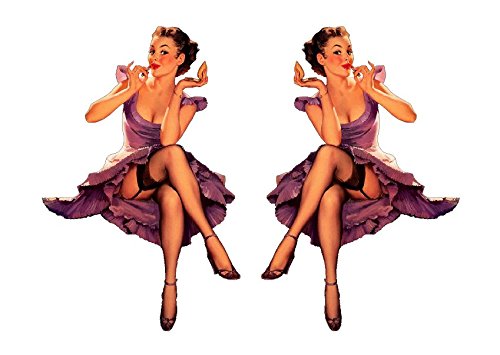 Set of 2 Remote Control (RC12) Pin Up Girl RC Airplane Sticker Decal