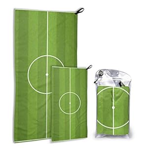 JOCHUAN Realistic Textured Grass Football Soccer Field 2 Pack Microfiber Boy Beach Towel Beach Towel Men Set Fast Drying Best For Gym Travel Backpacking Yoga Fitnes