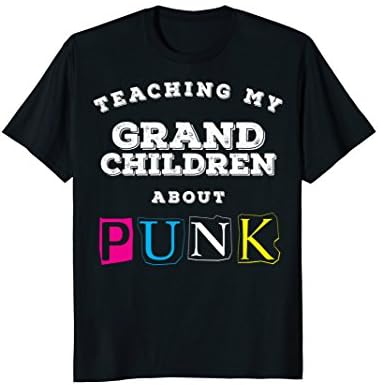 Mens Teaching My Grandchildren About Punk T-Shirt | Gift CM 3XL Black