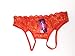 G.romtic Open Back Lace Panty Floral Lace Lingerie Underwear for Women One Size 24.4-30.7inch (Red)
