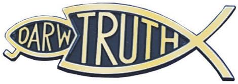 Travelling Witness Christian bumper Christian sticker gold Truth fish eating Darwin fish 14cm