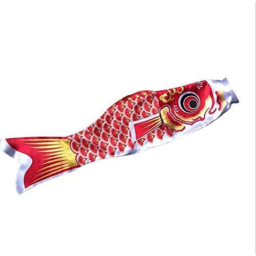 New 5 Colors 55cm Waterproof Japanese Carp Windsock Streamer Hanging Fish Flag Decor Kite Koinobori for Children - Orange - Thumbnail 5