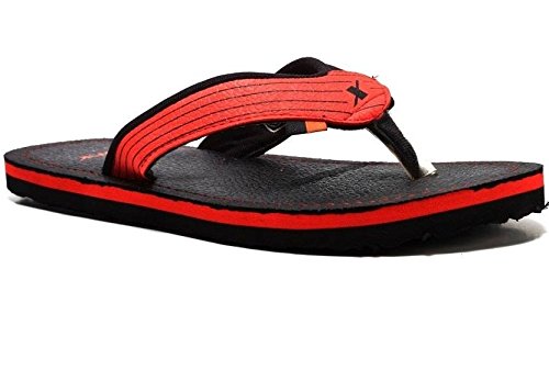 sparx slippers red and black