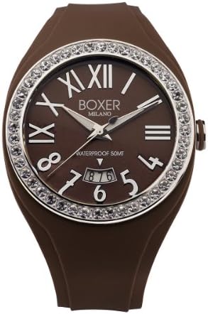 Men's BOX 40Z BROWN  Zircons Roman Numerals Luminous Brown Date Watch