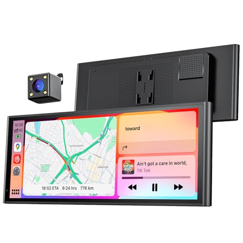 Krunia 9,26" Drahtloses Tragbares CarPlay Display für Apple CarPlay & Android Auto, OTA-Updates, Rückfahrkamera, Mirror Link, Bluetooth 5.0, Sprachste