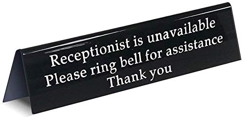 Please Ring Bell Sign for Service Assistance Receptionist Front Desk Office Sign for When You are Away Unavailable from The Front (7.9" X 1.8")