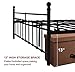 TEMMER Reinforced Metal Bed Frame Queen Size with Headboard and Stable Metal Slats Boxspring Replacement/Footboard Single Platform Mattress Base, Black (Queen, Black).