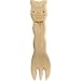 Miraclekoo Cute Wooden Animal Cutlery Set/Wooden Spoons and Forks for Children/Baby 4.5 Inches, Set of 5