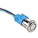 ESUPPORT 19mm 12V 5A Car Blue Light Angel Eye Metal Push Button Switch Socket