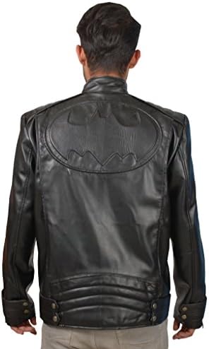 Superhero Collection of Jackets/Coats/Vests-Available in Different Designs and Colors (L, Black-Batman-Jacket-PU-Leather)