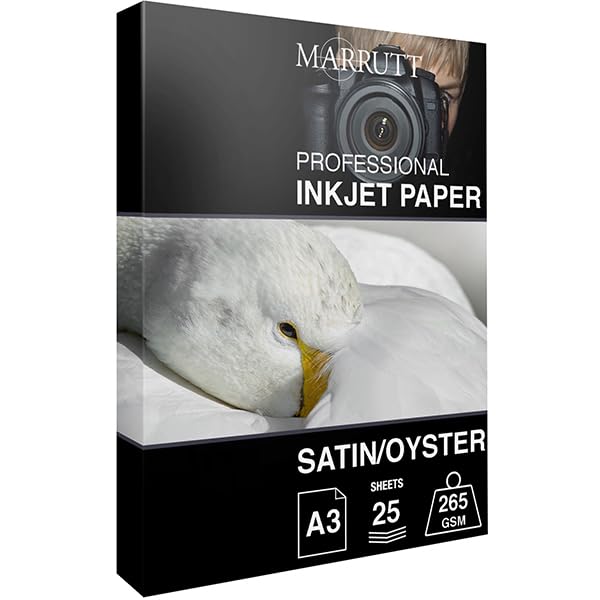 Marrutt 265gsm Pro Photo Satin/Oyster Inkjet Paper: A3-25 Sheets