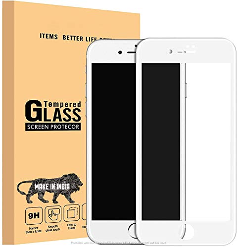 Divine Edge to Edge Tempered Glass Screen Protector for Apple iPhone 7 / Phone 8 with Installation kit (White Color)