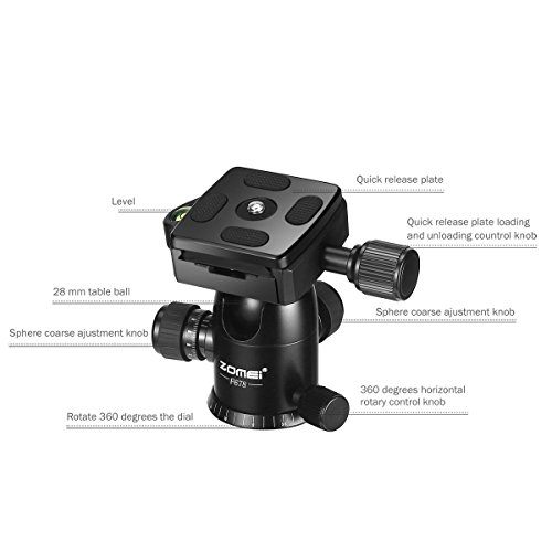 ZOMEI F678 Aluminum Tripod,Professional Stable Portable Lightweight Travel Compact Tripod Monopod with Ball Head Heavy Duty for Nikon Canon Sony All DSLR and Digital Camera