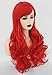 Topcosplay Womens Wigs Red Curly Long Cosplay Halloween Costume Party Wig Hair Synthetic Fiber