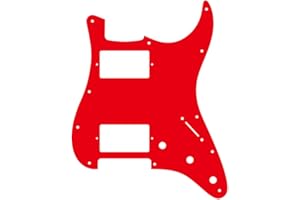ROZILO 11 Hole Guitar Strat Pickguard HH Humbucker for Fender Standard Stratocaster Modern Style Red 3 Ply