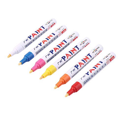 Indelible Marker Pen Set, Practical Indelible Marker Pen Oil Fill Paint Pen Graffiti Multifunctional Tire Pen with 12 Colors Marks On All Surfaces