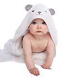Bamboo Hooded Baby Towel - Softest Hooded Bath Towel with Bear Ears for Babie, Toddler,Infant - Ultra Absorbent and Hypoallergenic, Natural Baby Towel Perfect Baby Shower Gift for Boy and Girl
