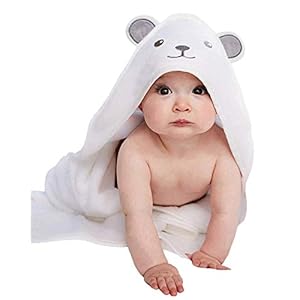 HIPHOP PANDA Bamboo Hooded Baby Towel – Soft Bath Towel with Bear Ears for Babie, Toddler, Infant – Ultra Absorbent…