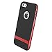 iPhone SE Case, ROCK® MOOST [Royce Series] Dual Layer Thin & Slim Shockproof Case for iPhone SE / iPhone 5s [Black / Red]