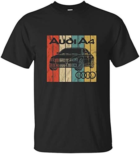 Men's Audi A4 T-Shirt Retro German Performance Sports Car Faded Worn Graphic Tee
