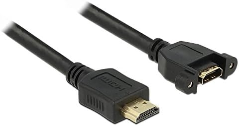 Delock HDMI Cable Straight A Male to HDMI A Female for Ei Monitor Cable, Black, 1 Meters