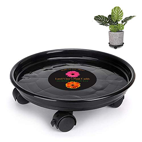 Murilan 10.6 inch Plant Caddy Heavy Duty, Potted Plant Stand with Wheels, Round Flower Pot Mover, Rollers Dolly Holder Indoor Outdoor Rolling Tray Coaster