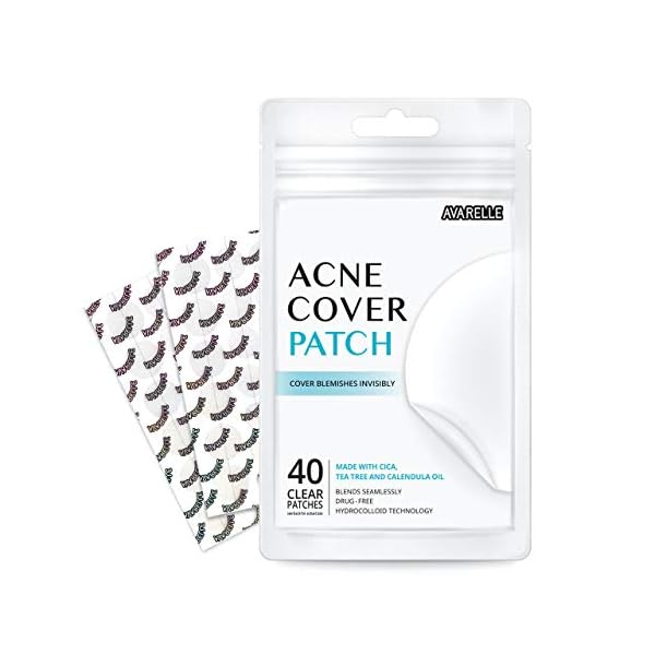 Avarelle Acne Pimple Patch 40 Count Absorbing Hydrocolloid Spot Treatment With Tea Tree Oil Calendula Oil And Cica Certified Vegan Cruelty Free