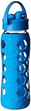 Lifefactory 22-Ounce BPA-Free Glass Water Bottle with Flip Cap & Silicone Sleeve, Ocean