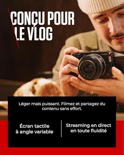 EOS R50 V + RF-S 14-30mm F4-6.3 is STM PZ - Appareil pour Le Vlog Compatible avec l'Objectif Canon RF | Matériel pour Créateurs de Contenu | Vlog et Voyage | Connexion Bluetooth